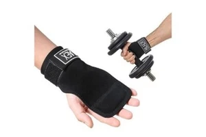 Weight Lifting Hooks Wrist Straps Wraps Sport Grips Non-Slip Rubber Coated - Picture 1 of 5