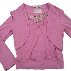 Monkey Wear Bolero Tank Top Girls 14 Pink Set Camisole Sequin Cami Party USA - Picture 1 of 14