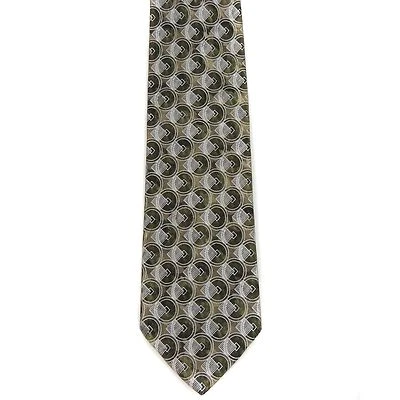Stafford Men's 100% Silk Geometric Neck Tie Green Multi Classic 3 7/8" x 59" - Image 1 of 2
