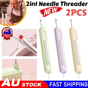 2x 2in1 Needle Threader and Seam Ripper,Plug-in Needle Threader Stretchable AU - Picture 1 of 19