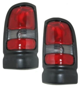 For 1994-2002 Dodge Ram, Left & Right Black Taillight Taillamp Light Pair L+R - Picture 1 of 3
