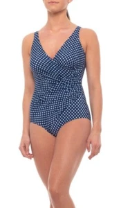 TRAJE MÁGICO MILAGROS TRAJE DE BAÑO 14 Una Pieza $162 Venta al por menor azul marino Rueda de barco - Imagen 1 de 2