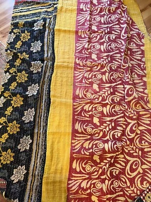 Hand-stitched Bohemian Throw Quilt! (Reversible) - Image 1 of 4