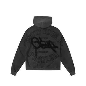 Geedup Proud to Be A Problem Hoodie Vintage Washed Black - Picture 1 of 2
