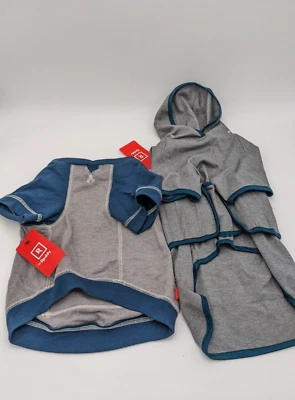 Nuevo Nuevo Con Etiquetas Perro Armario Rojo Sudadera con Capucha Camiseta Azul Gris A Juego Talla Grande Foto 1 de 4