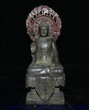 10" Old Tibet Red Bronze Gilt Buddhism Kwan-yin Guan Yin Goddess Sculpture