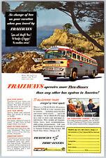 Vintage Print Ad Trailways Bus Thru-Busses Air Conditioned Comfort Beach 1952