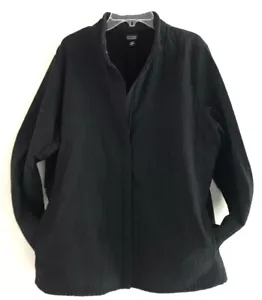 Giacca donna Eileen Fisher full zip taglia L nera collo alto manica lunga foderata - Foto 1 di 10
