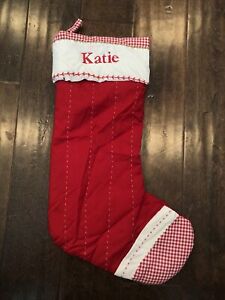 Details about   Pottery Barn PB Stocking Christmas Holiday Mono Angel White Red NWT