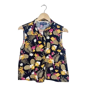 Princess Highway Top Size 12 Tropical Parrot Sleeveless Button Up Blouse Cotton - Picture 1 of 9
