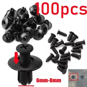 100X 8mm Automotive Expansion Snap Rivet Mudguard Bumper Push Pin Clip - Picture 1 of 6