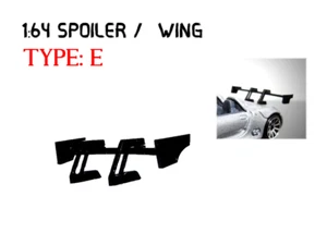 SW-E 1:64 Spoiler Personalizado/Ala Negro Acrílico Autoensamblaje Hot Wheels Tomica - Imagen 1 de 2