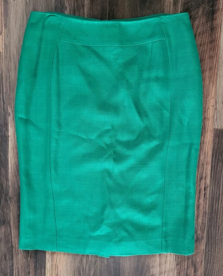 Falda lápiz Boden Kelly verde forrada abertura talla 6L Foto 1 de 4