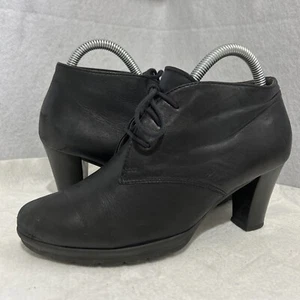 Victorian Style Boot Lace Up Size 5 Women Black Leather High Heel  Steampunk - Picture 1 of 10