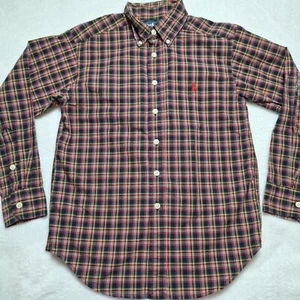Vintage RALPH LAUREN Button-Down Shirt Boys Sz 10 Multi Plaid Preppy Academia - Picture 1 of 7