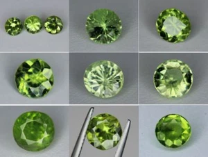 Natural Peridot Gemstone Loose Round cut gems 5mm 6mm 7mm 8mm Pakistan VS to SI - Picture 1 of 47