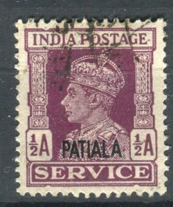 Patiala State India SG.O73 KGVI 1939-44 Official half-anna purple used - Picture 1 of 1