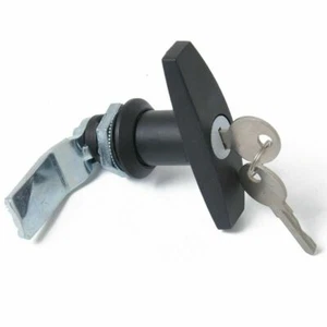 Truck T-Handle Shape Camper Toolbox Lock Trailer Door Latch with Keys RV Black - Picture 1 of 5