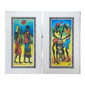 Estampado artístico tribal Acifran x 2 ""The Drummers"" ""Homeward Bound"" todavía en origen - Imagen 1 de 7