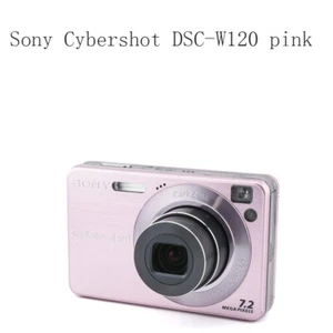 Sony Cybershot DSC-W120 7.2MP CCD Vintage Digital Camera - 100% Working-Pink - Picture 1 of 12
