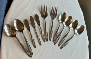 Oneida Stainless ROSEANNE 11 Pcs Serving Spoons, Forks, Butter Knives - Picture 1 of 5
