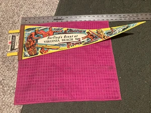 VINTAGE 1974 Virginia Beach SOUVENIR Pennant BATHING BEAUTIES Surfers -SHIP FAST - Picture 1 of 5