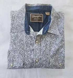 Wrangler Western Retro Campdraft Long Sleeve Dress Shirt Men's Size Large - Picture 1 of 6