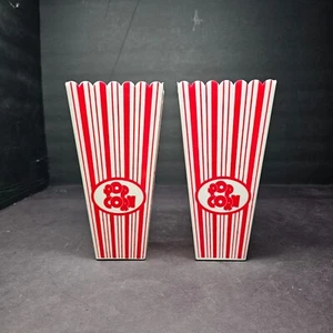 Set of 2 Plastic Novelty Popcorn Boxes Tub Container Movie Party - Picture 1 of 5