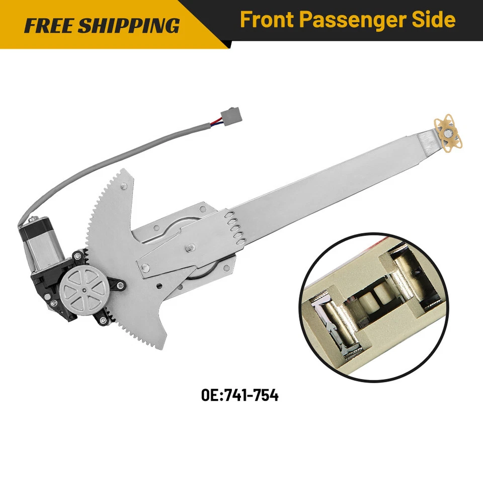 Front Passenger Right Window Regulator W/ Motor For 1980-1996 Ford F150 F250 - Image 1 of 4