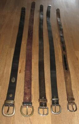 5 Getr. D'Homme Ceinture en Cuir Noir Et Braun versch. Longueurs Au Pantalon - Photo 1/3