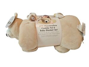 Manhattan Kids Baby 2 Pc Marshmallow Cuddle Pal Baby Blanket Gift Set Bear 