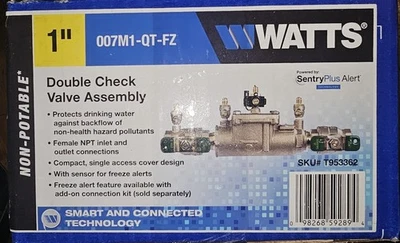 💦🆕NUEVO SELLADO Vatios 007M1-QT-FZ 1" Conjunto de Válvula de Retención Doble ¡En Caja Original! Foto 1 de 4
