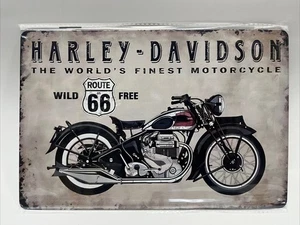 Wild And Free Blechschild Harley Davidson Blechschild Motorrad Garage Man Cave Neu - Bild 1 von 5