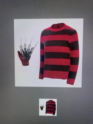 Kids Freddy Krueger Costume Boys Nightmare on Elm Street Killer Halloween Horror - Image 1 of 4