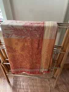 Williams Sonoma FALL FOLIAGE JACQUARD 70 x 108 Linen Thanksgiving Tablecloth - Picture 1 of 22