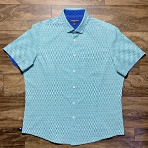 Mizzen + Main Hemd Herren Medium Leeward klassisch grün geometrisch versteckte Knopfleiste - Bild 1 von 11