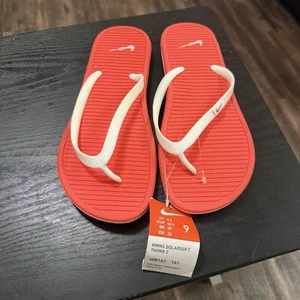 Sandalias Nike Benassi Solarsoft Slide 2 para mujer talla 9 blanco carmesí 705475 180 - Imagen 1 de 6
