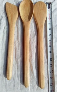 Handmade Wooden Spoon ,Spatula, Stirring Paddle. Set of 3 made From Maple Wood - Picture 1 of 7