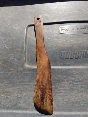 Antique Advertising Wood County Kitchen Stirring Spoon Paddle Peel Signed GG - Image 1 of 4