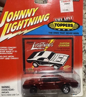 Johnny Lightning The Lost Toppers Custom Charger Red, Error Black Front Wheels - Image 1 of 4