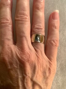 1940’s 14K Yellow GF 9.5mm Wide Domed Ring Wedding Band by JD Schlang Size 6.5 - Picture 1 of 12