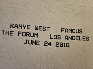 June 24 2016 FAMOUS Kanye West Ye Yeezy The Forum Los Angeles Shirt Sz LRG RARE! - Foto 1 di 6