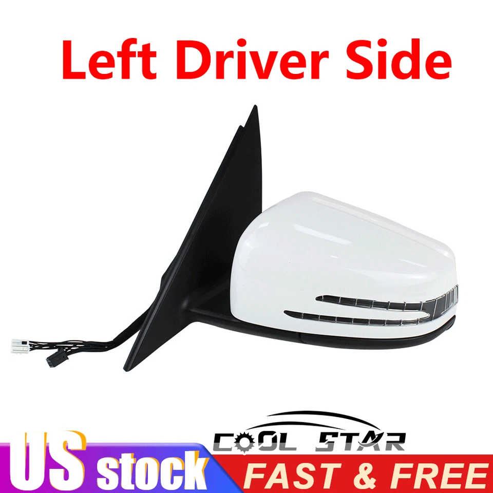 Espejo retrovisor izquierdo blanco del conductor para Mercedes C250 C300 C350 2011 2012 2013 2014 Foto 1 de 4