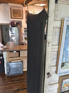 City Triangles Vintage Y2K Gold Glitter Black Maxi Dress Medium Large - Picture 1 of 15