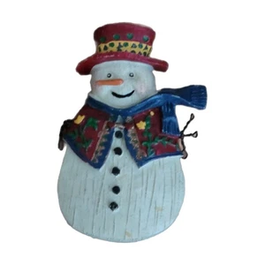 VINTAGE CHRISTMAS SNOWMAN BROOCHE - Picture 1 of 2