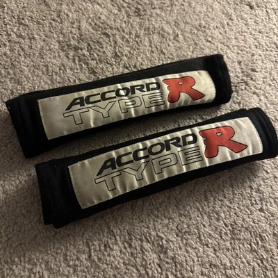 2x Almohadillas de hombro para cubierta de cinturón de seguridad de coche negras "Type R Accord" 10,5"x2,5" Foto 1 de 4