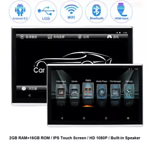2X 11.6"Android 9.0 Car Headrest Monitor Screen WIFI Bluetooth USB HDMI FM 1080P - Picture 1 of 10