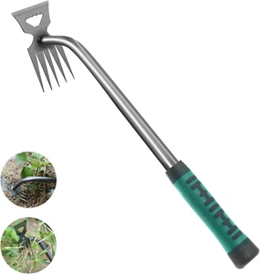 Weed Puller Tool, Gardening Hand Weeder Tool, 5 Teeth Manganese Steel Forged Han - Picture 1 of 12