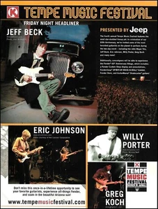 Jeff Beck 2006 Fender Tempe Musikfestival Werbedruck Eric Johnson Willy Porter - Bild 1 von 3