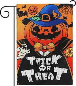 MuiMoi Truco o Trato Halloween Jardín Bandera 12.5" x 18.5" - Imagen 1 de 1